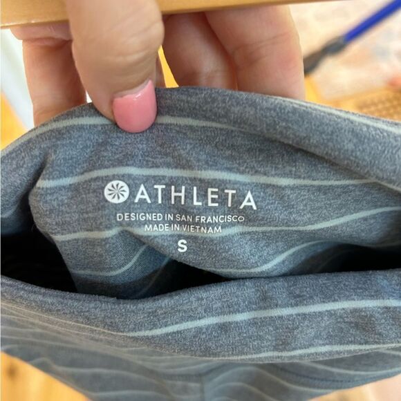 Athleta Heather Gray Stripe High Rise Churatanga Leggings - Picture 2 of 9